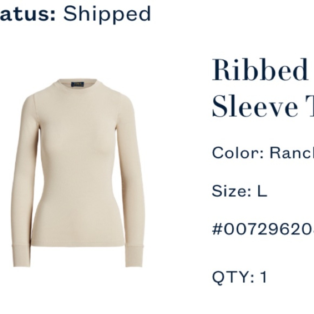 Polo Ralph Lauren NWT Beige ribbed long sleeve with cream suede elbow patches
